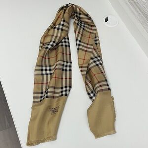 Burberry Tan and Black Checkered Women's Scarf